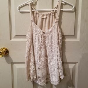 Ivory Crochet Tank Top